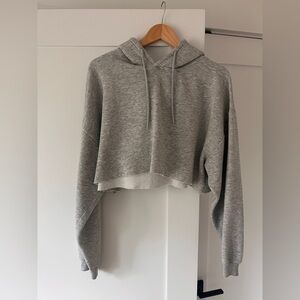 Pretty Little Thing Heather gray crop hoodie